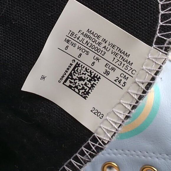 Converse Chuck Taylor All Star Hi Rainbow You Blue Leather Sneaker Size 8 - Picture 8 of 12